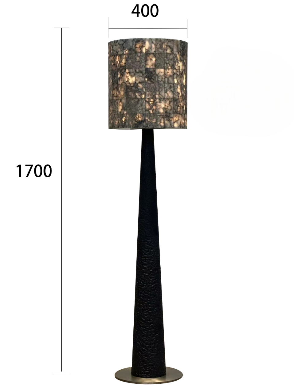 Designer Cloud Stone Rock Slab Floor Lamp, Artistic Natural Stone Grid Lampshade, Wood Grain Carved Column, Creative Style for Living Room, Bedroom, Study