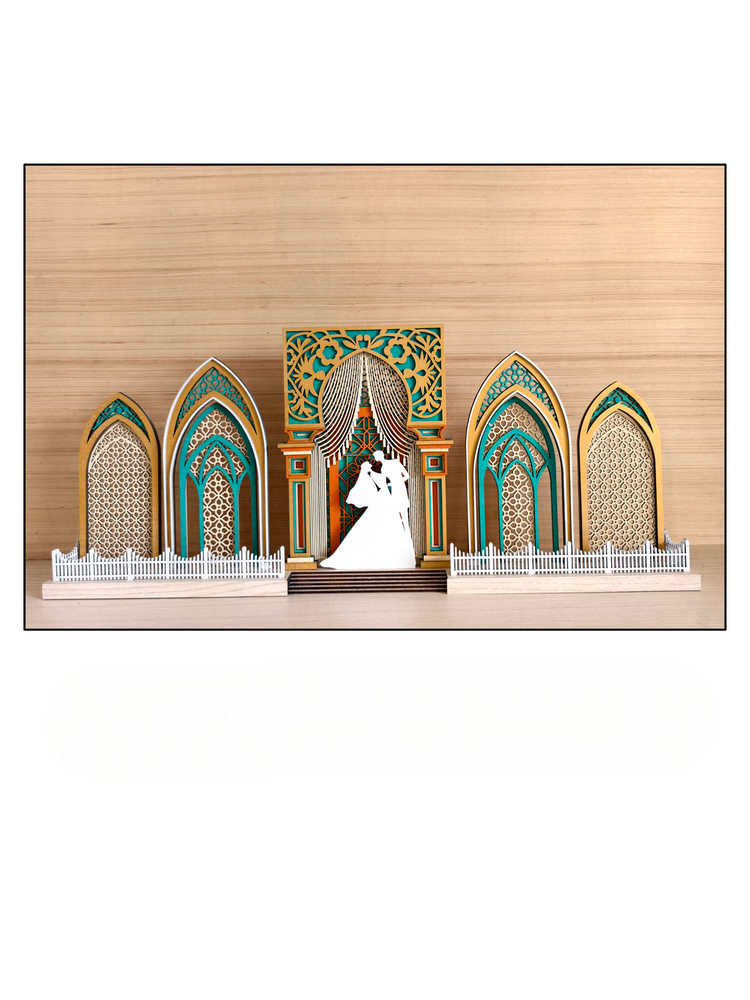 3D Laser Cut Wedding Decor Panel – Layered Wooden Tabletop or Wall Art, Newlywed Gift, Modern Minimalist Sofa Backdrop