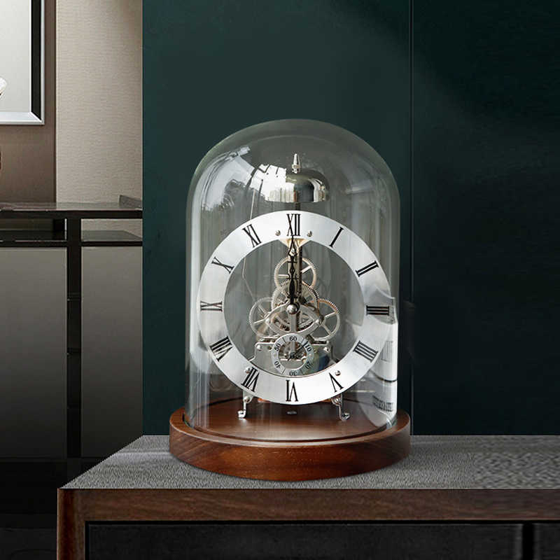 Creative Voice-Control Decor Table Clock, Mechanical Luminous Hourly Chime Desktop Clock