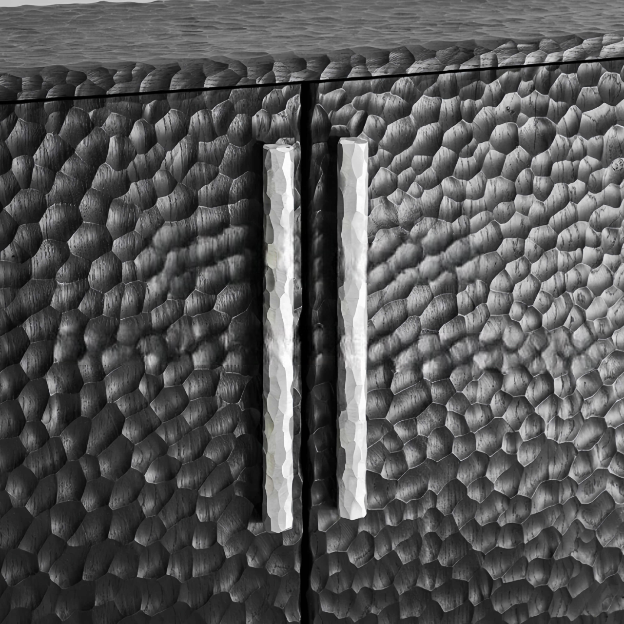 Luxury Carved Solid Wood Entryway Cabinet, Designer Minimalist Texture Sideboard for Living Room Storage – Pre-Assembled
