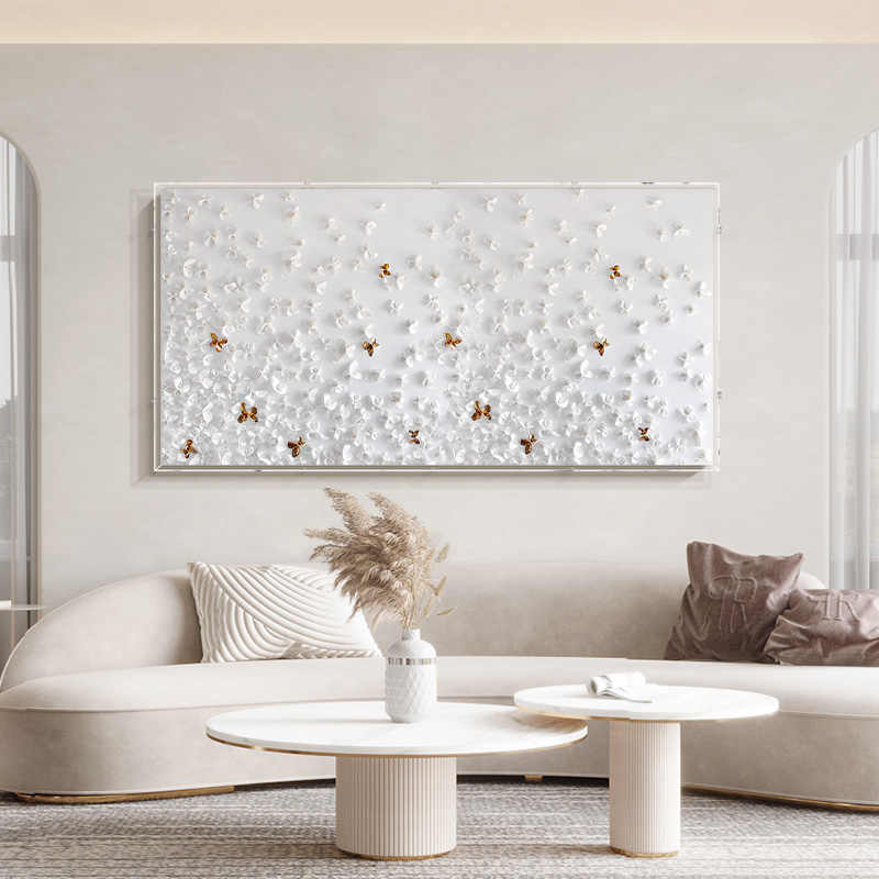 Light Luxury 3D Butterfly Wall Art – Handmade Leather Installation with Acrylic Case, Modern Living Room & Bedroom Decor