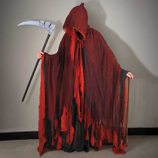 Grim Reaper Cloak – Adult Hooded Horror Cape Costume for Halloween, Cosplay, Party, and Theatrical Events
