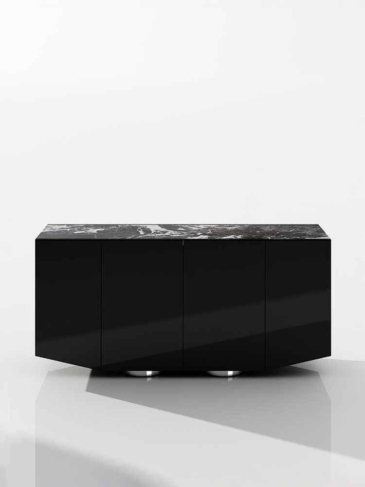 Luxury Modern Minimalist Marble Sideboard – Entrance Console Buffet Cabinet for Villa, Foyer, Living Room Shoe Storage