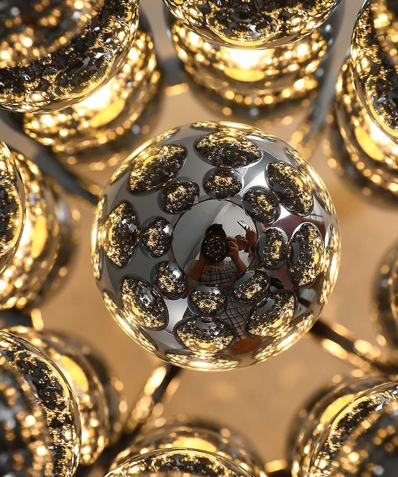 Mid-Century Chrome Bubble Table Lamp, Space Age Design with Multiple Chrome Spheres, Modern Minimalist Desk Light for Study Bedroom