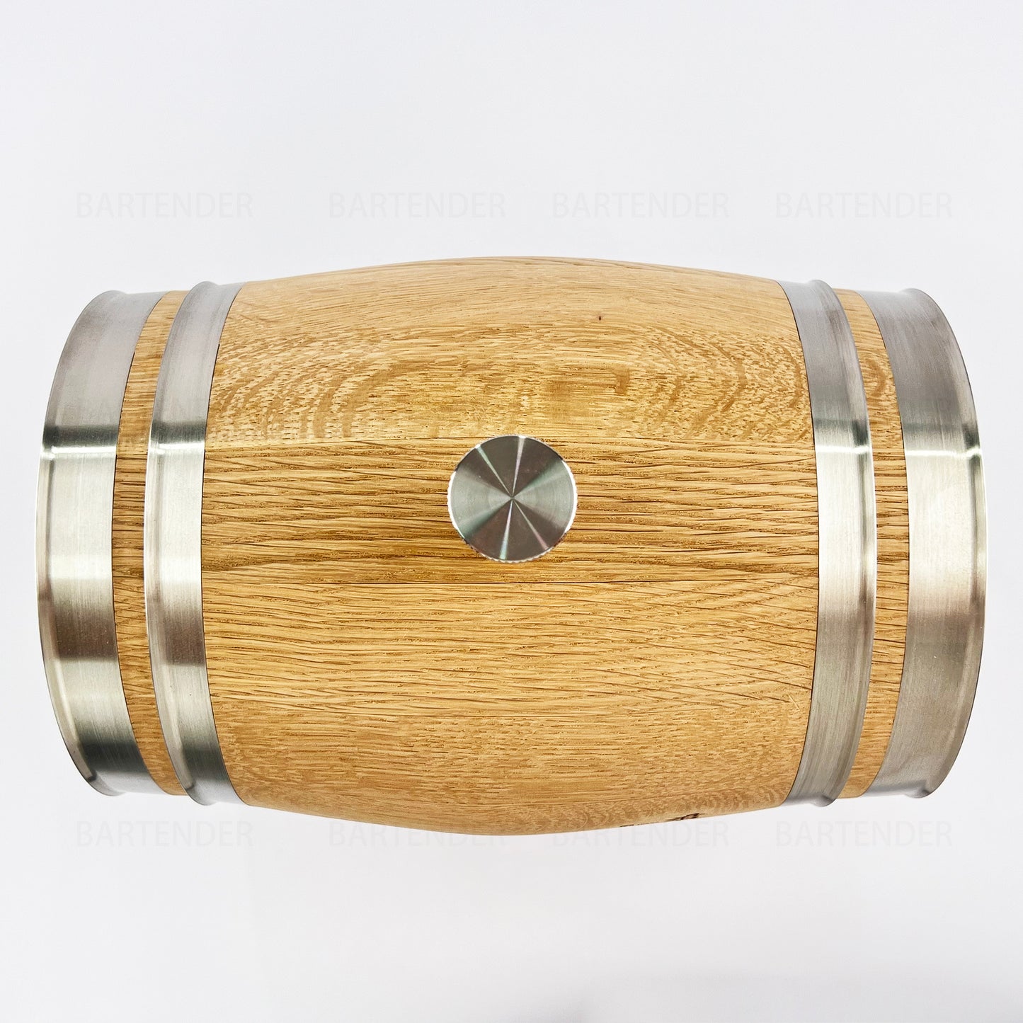 Oak Barrel 3L Whiskey & Cocktail Aging Barrel, Natural Solid Oak Wine Barrel with Metal Rings, Single Pack