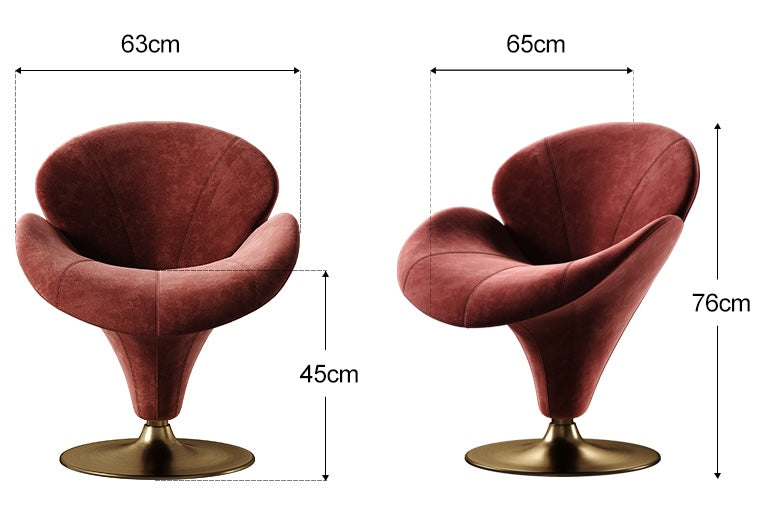 VISN Italian Luxury Leather Vanity Chair with Backrest – Modern Designer Swivel Accent Chair, Upholstered Makeup Stool for Bedroom, Dressing Room, Contemporary Furniture