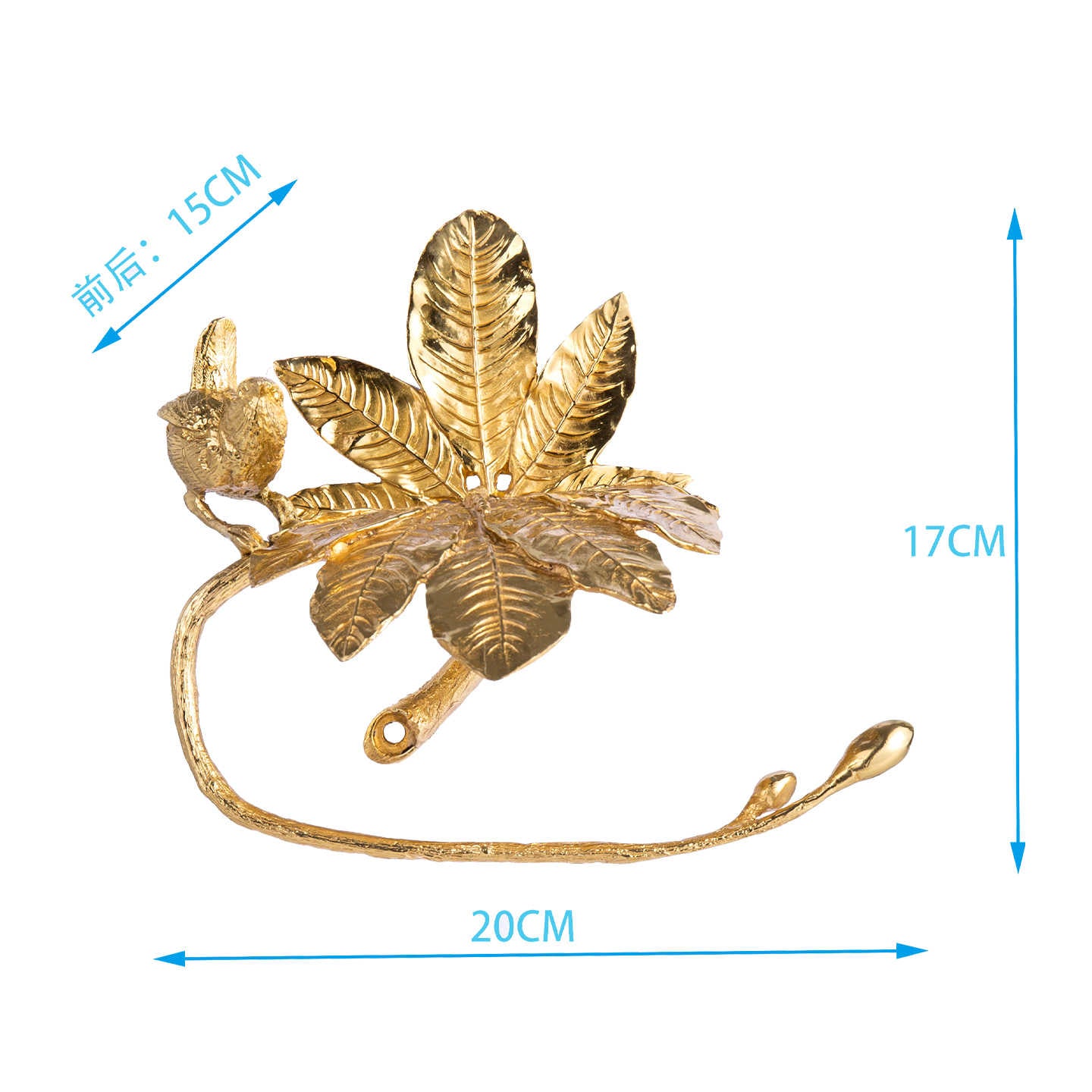 Butterfly Pottery Patented Solid Brass Bird Toilet Paper Holder, Luxury Tree Branch Design Wall Mount with Antique Finish, Vintage Bathroom Fixture