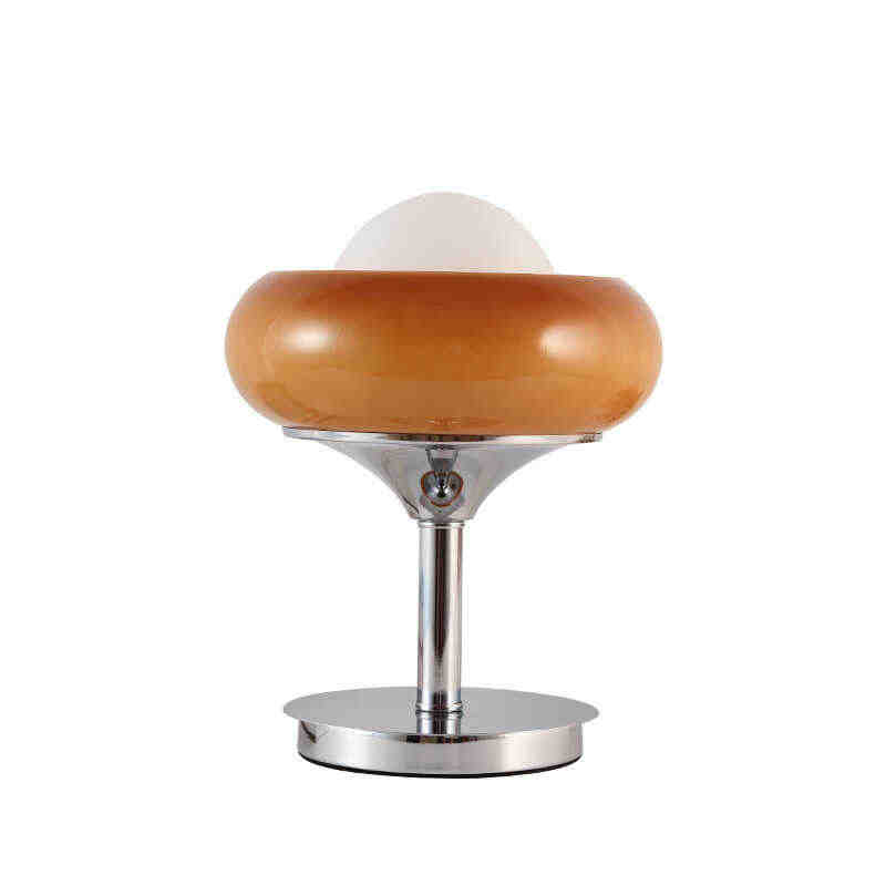Vintage Table Lamp, Murano Cream Style “Egg Tart” Bedside Lamp— Creative Retro Design