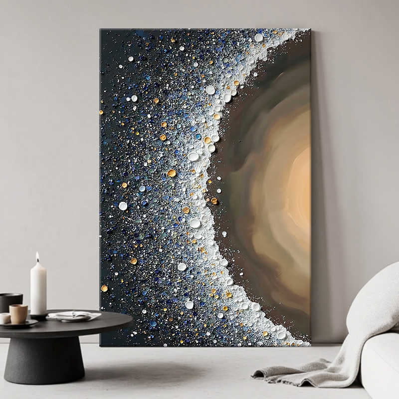 Modern Luxury Abstract 3D Texture Painting, Hand-Painted Oil Canvas for Living Room and Entryway, Unframed Large Statement Art
