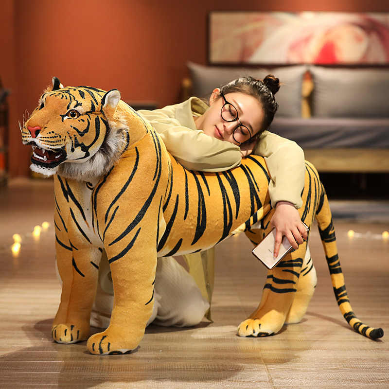 Large Rideable Realistic Tiger Plush Toy – Jumbo Stuffed Animal Model for Photo Prop, Kids Gift, Room Decoration, Playtime Companion