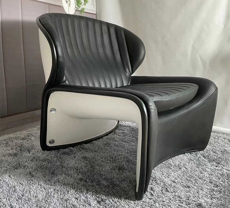 Contemporary Sculptural Accent Chair – Luxury Lotus-Inspired Design with Quilted Upholstery and Metal Frame, Designer Statement Furniture