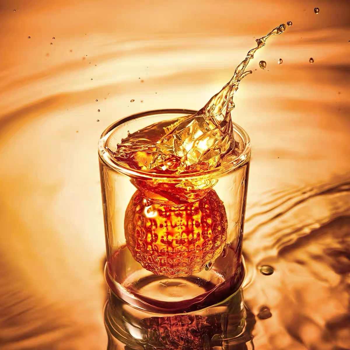 Creative Golf Ball Double-Walled Glass 50ml – Unique Whisky, Beer, Milk, and Drink Shot Glass, Insulated Hand-Blown Novelty Barware