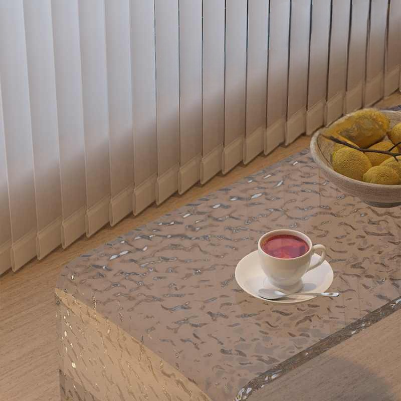 Acrylic Clear Water Ripple Side Table, Thick 10mm, Transparent Sofa/Window Table for Balcony, Bedroom
