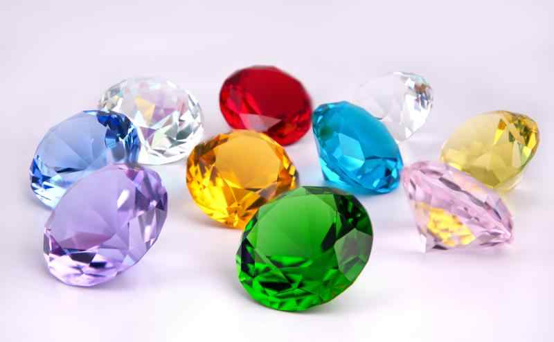 4cm Colored Crystal Glass Diamond Set – Children's Toy Gems & Photography Props, Display Case Decorations