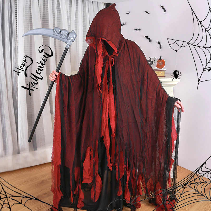 Grim Reaper Cloak – Adult Hooded Horror Cape Costume for Halloween, Cosplay, Party, and Theatrical Events