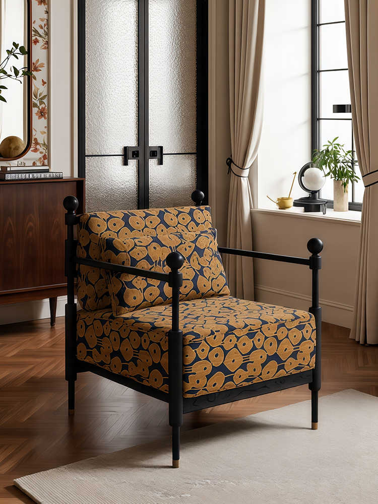 Vintage Leisure Chair – Midcentury Designer Accent Armchair for Living Room, Balcony, Homestay