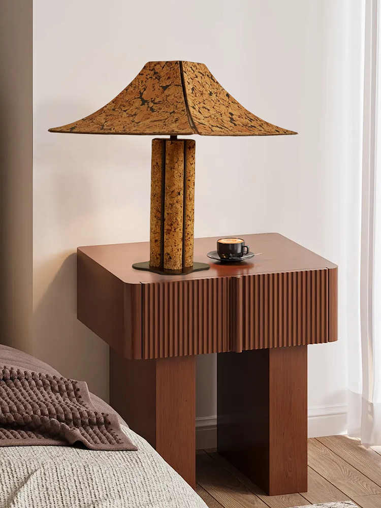 Vintage Artistic Table Lamp, High-End Designer Accent Light, Natural Wood and Metal for Villas, Tea Rooms, Living Spaces