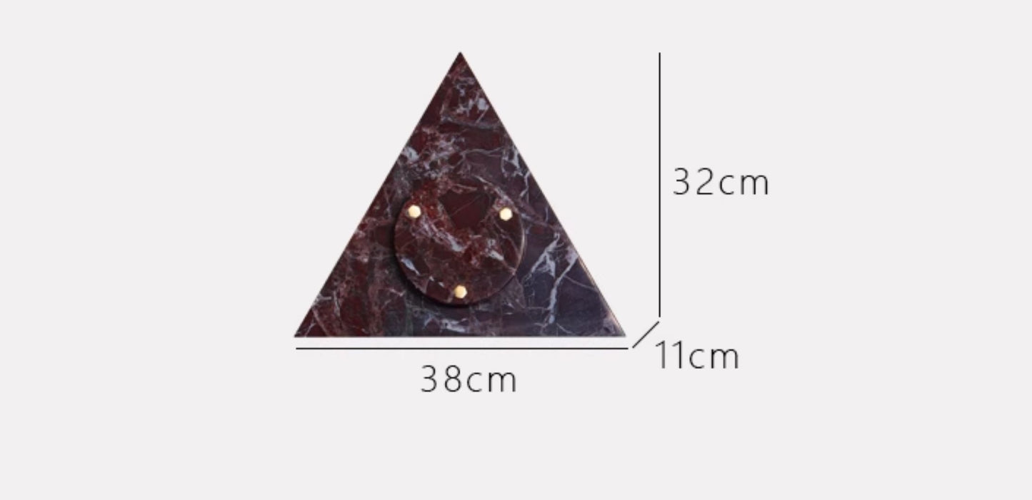 Luxury Marble Triangle Wall Sconce – Italian Designer LED Wall Light, Modern Geometric Accent Lighting for Living Room, Bedroom, Hallway, Entryway Decor