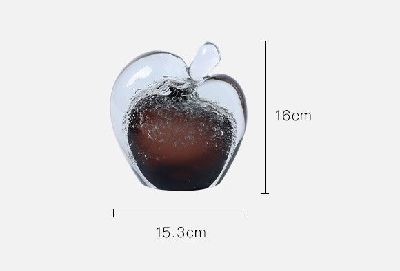 Luxury Glass Apple Art Sculpture, Crystal Gradient Decor for Living Room, Bedroom & Office, Modern Table Ornament