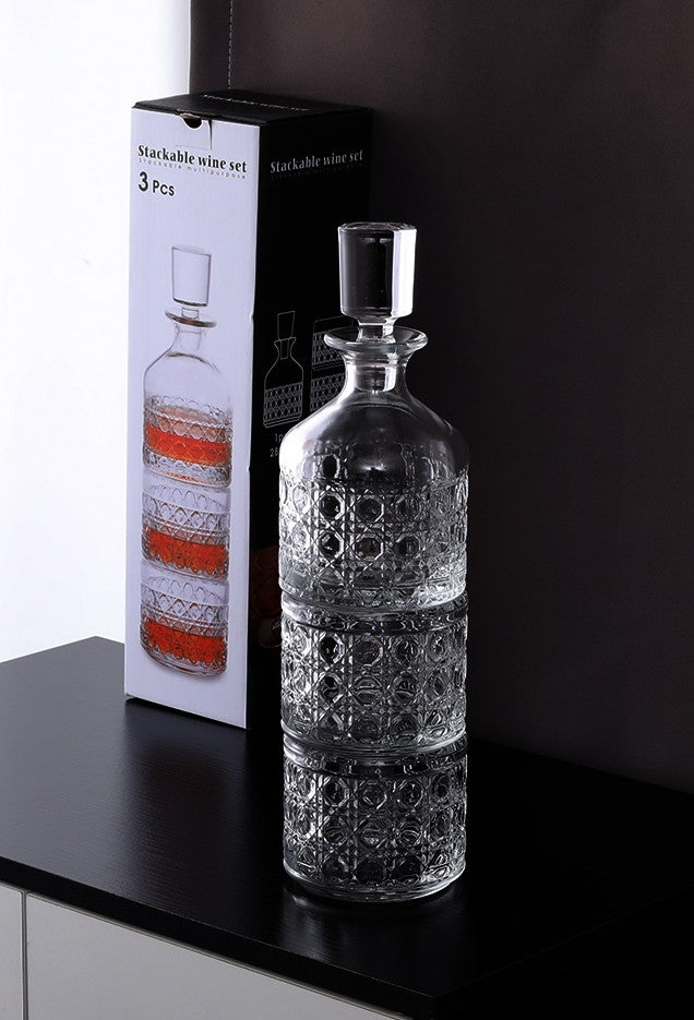Vintage Crystal Whiskey Decanter Set – Professional Glass Liquor Bottle with Stopper, Home Barware for Whisky, Bourbon, Scotch & Cocktails