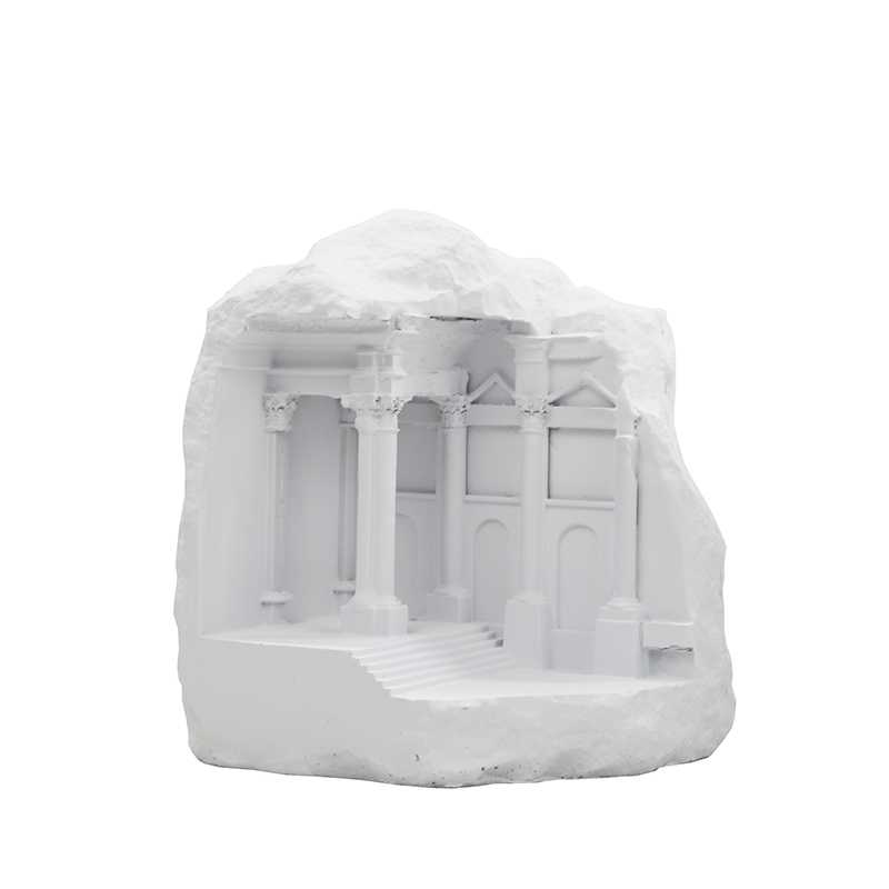 White Architectural Sculpture – Vintage Entryway, Living Room, TV Cabinet, Office, or Hotel Art Decor
