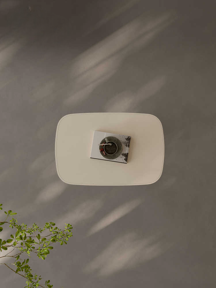 Adjustable Saddle Leather Side Table, Modern Minimalist Mini Small Tea Table, Height Adjustable