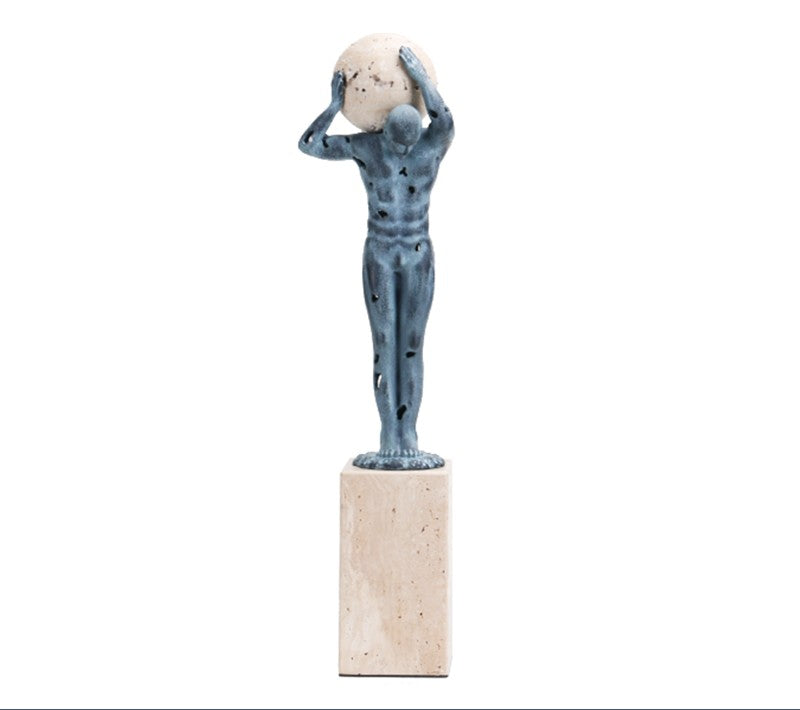 Modern Abstract Gymnast Metal Sculpture, Artistic Figure Pedestal Decor for Luxury Living Room, Entrance, Office, Hotel, Bar