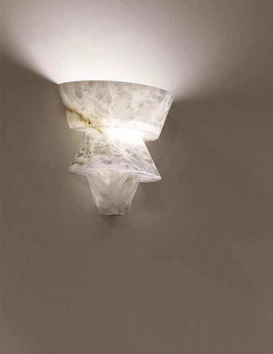Luxury Alabaster Wall Light, Minimalist Vintage Stone Sconce for Living Room, Bedroom, Corridor, Hotel