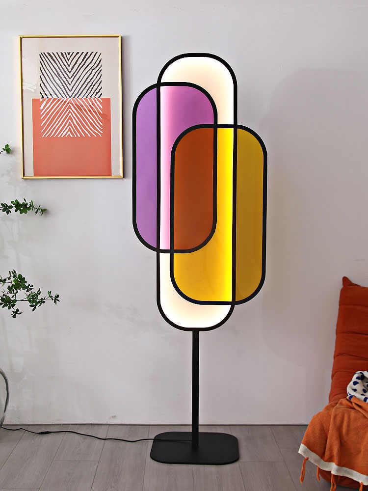 3D Moon Surface Floor Lamp, Modern Artistic Full Moon Crater Standing Light, Living Room/Study/Showroom – Colorful