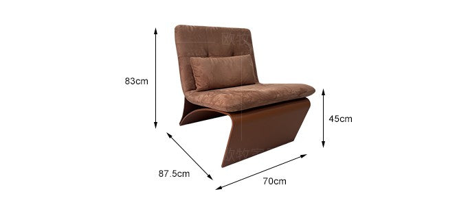 Contemporary Italian Minimalist Z-Chair – Sculptural Armless Lounge Chair with Geometric Base, Premium Upholstered Accent Furniture
