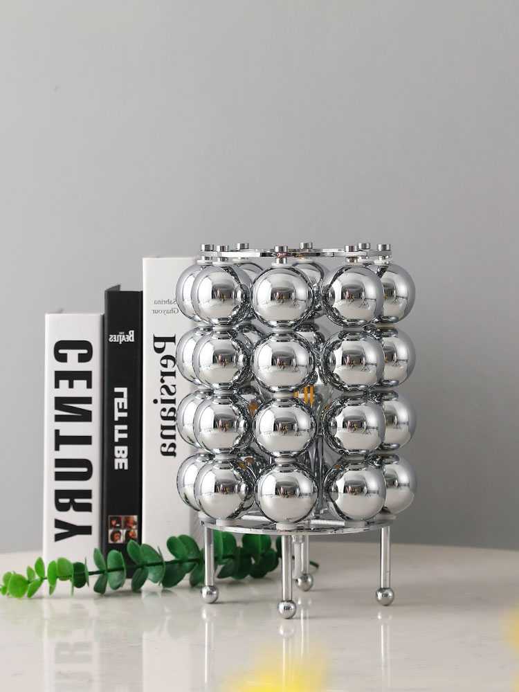 Mid-Century Chrome Bubble Table Lamp, Space Age Design with Multiple Chrome Spheres, Modern Minimalist Desk Light for Study Bedroom