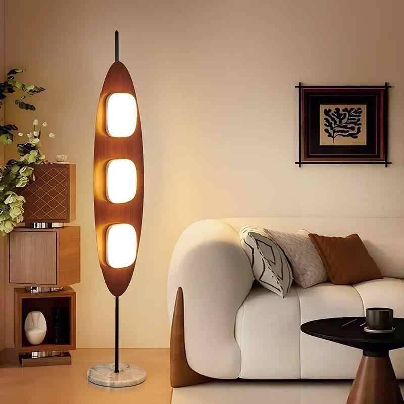 Retro Designer Sailboat Pea Floor Lamp, Dimmable LED Mid-Century Modern Standing Light for Living Room, Sofa, or Bedroom