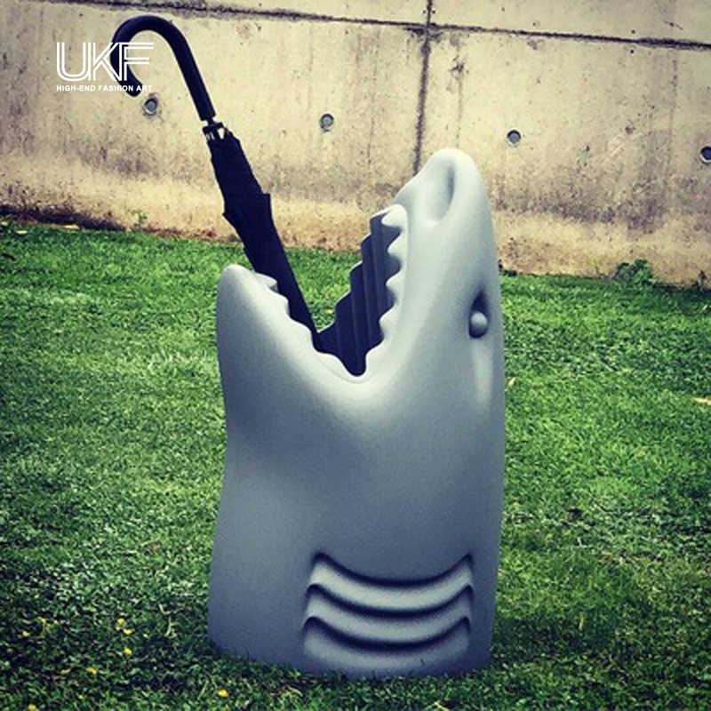 Shark Umbrella Stand – Creative Animal-Shaped Storage Bin for Home Entryway, Hotel Lobby & Commercial Display