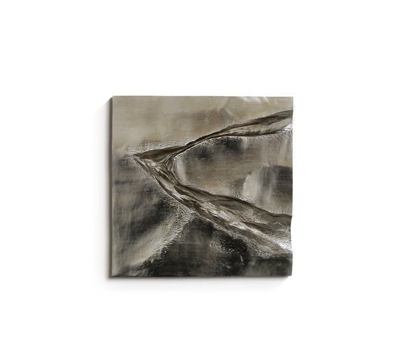 Modern Minimalist Abstract 3D Relief Wall Art, Hand-Painted Gray Textured Frameless Panel, Living Room, Entryway, Dining Room Decor