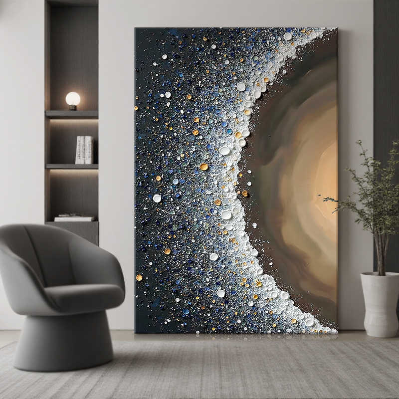 Modern Luxury Abstract 3D Texture Painting, Hand-Painted Oil Canvas for Living Room and Entryway, Unframed Large Statement Art