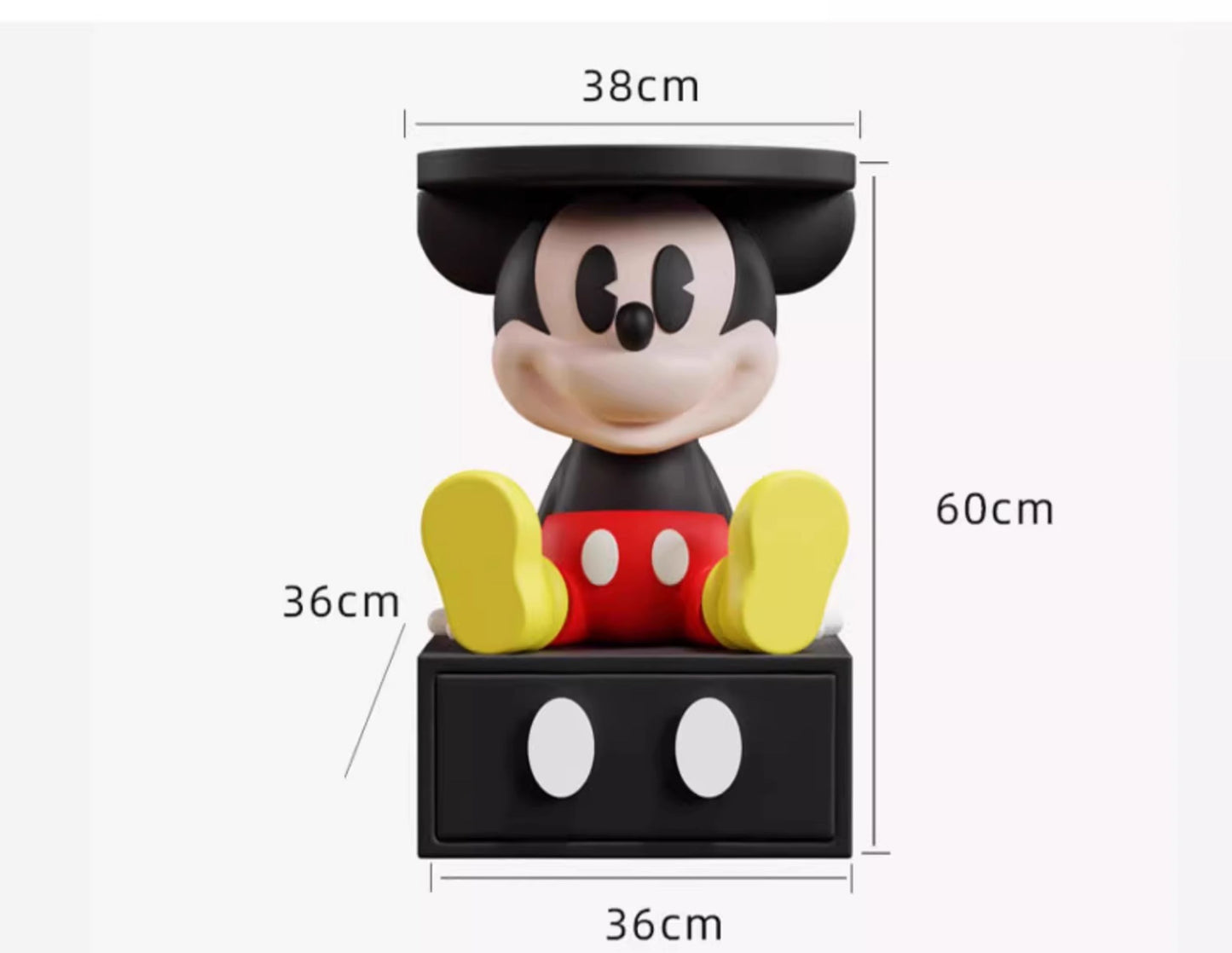 Large Cartoon Mickey Mouse Storage Cabinet – Cute Modern Sofa Side Table, Living Room Decoration, Creative Bedroom End Table