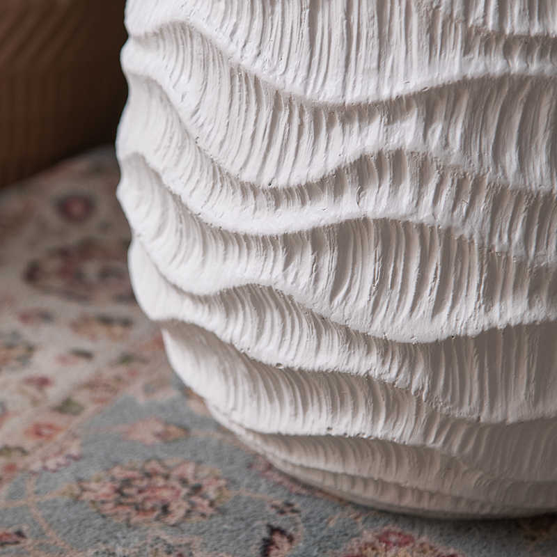Handcrafted Rope-Textured Ceramic Side Table, Rustic Round Storage Stool with Natural Wood Top, Boho Living Room Accent Table,
