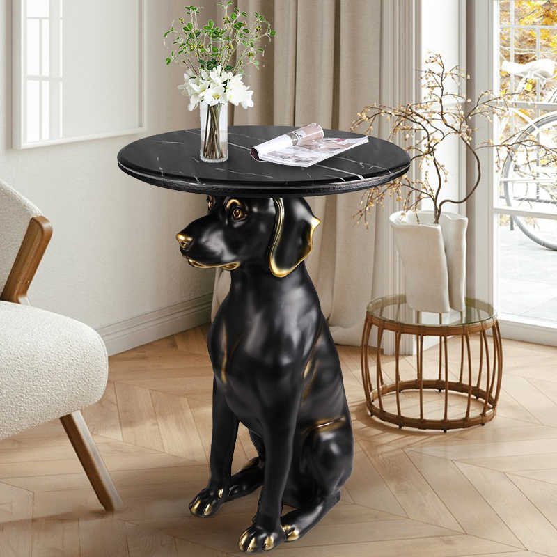 Creative Dog Side Table, Modern Luxury Cartoon Accent for Living Room—New Designer Tea Table