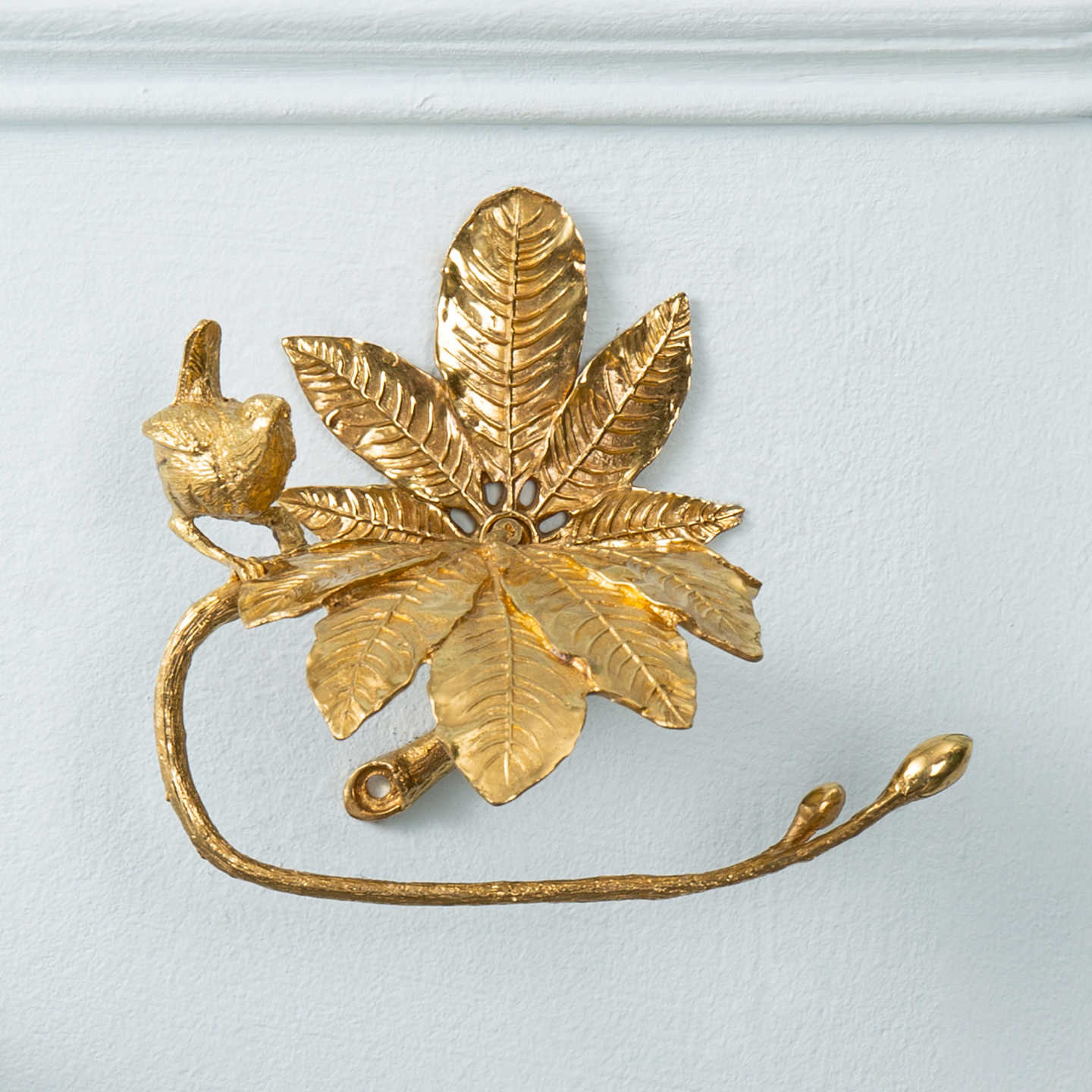 Butterfly Pottery Patented Solid Brass Bird Toilet Paper Holder, Luxury Tree Branch Design Wall Mount with Antique Finish, Vintage Bathroom Fixture