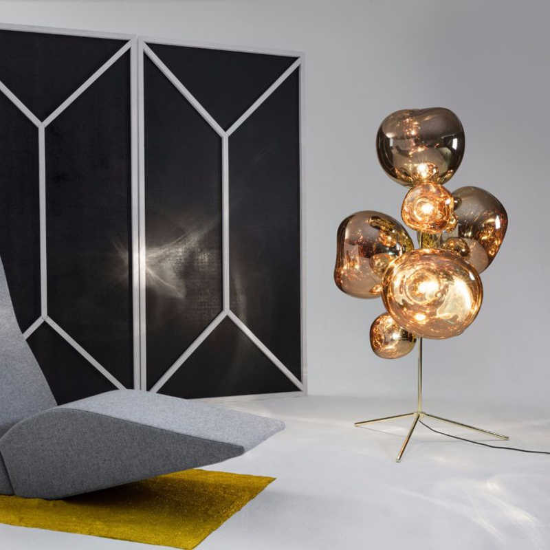 Modern Lava Bubble Floor Lamp, Designer Moon-Inspired Standing Light with Brass Base for Living Room Hotel Lobby, Contemporary Art Sculpture Lighting