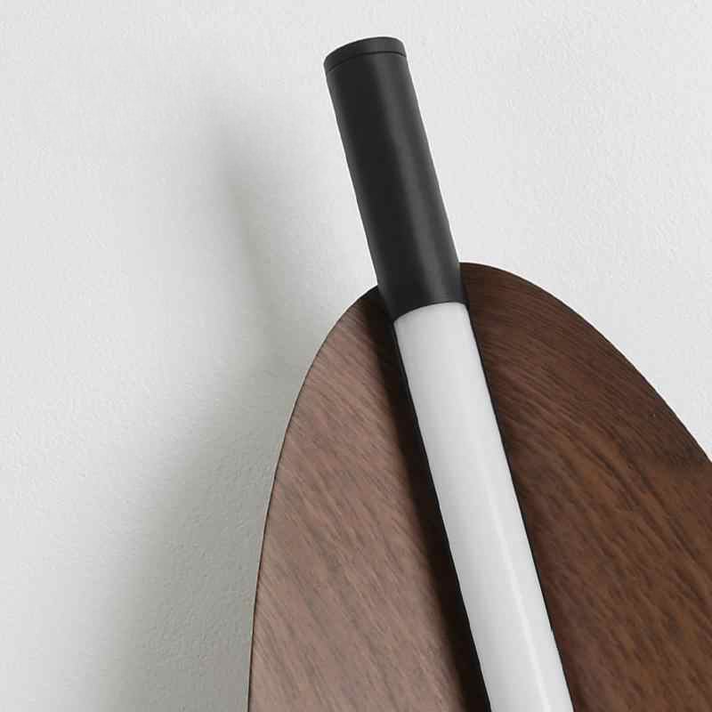 Designer Walnut Leaf Wall Sconce, Vintage Style – Bedroom, Living Room, Hotel Accent Lighting