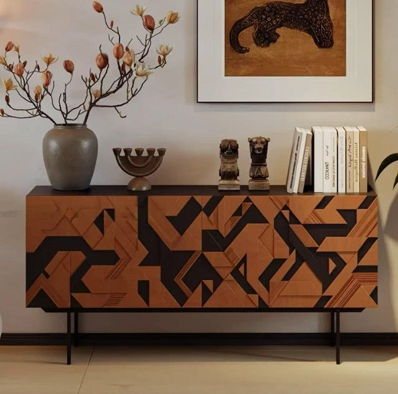 Mid-Century Modern Entryway Sideboard Cabinet, Vintage Creative Designer Buffet for Living Room & Hallway
