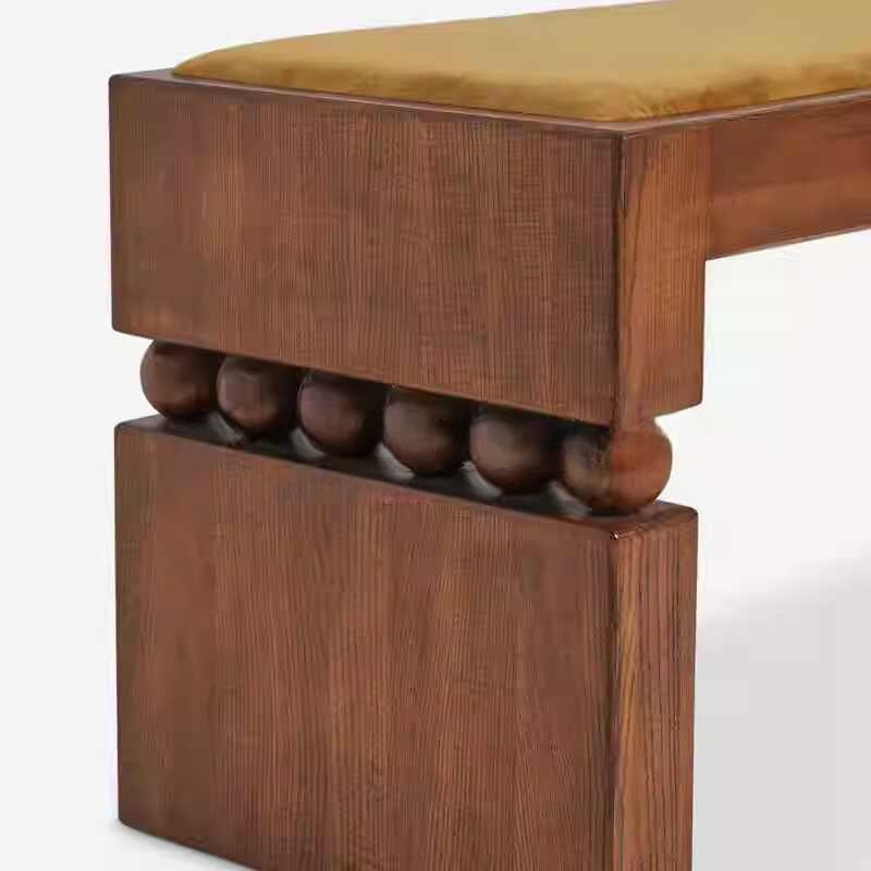 Vintage Solid Wood Long Bench, Entryway Bedroom Sofa Bed End Bench, Retro Dining and Tea Table Seating