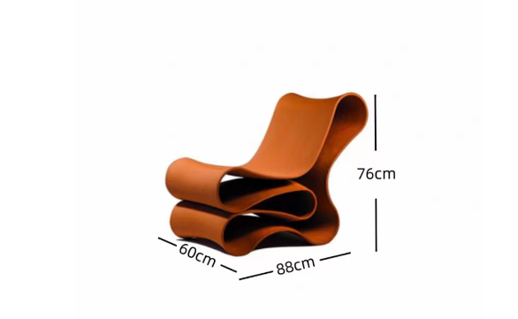 Contemporary Ribbon Lounge Chair – Modern Curved Resin Statement Chair with Sculptural Design, Premium Fiberglass Accent Furniture