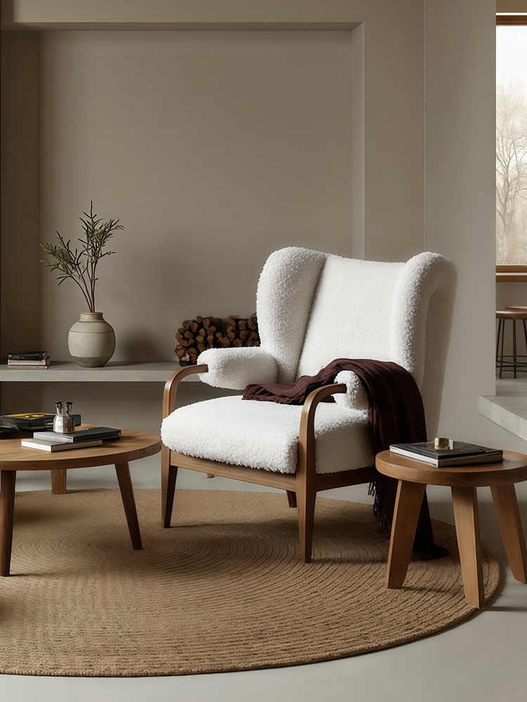 Vintage Accent Armchair – Designer Upholstered Single Sofa Chair for Living Room, Homestay, or Bedroom