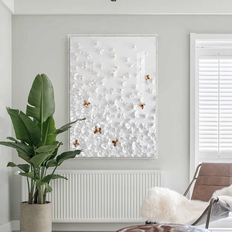 Modern Light-Luxury 3D Leather Butterfly Wall Art – High-End Handmade Acrylic Living Room, Entryway, Bedroom Panel