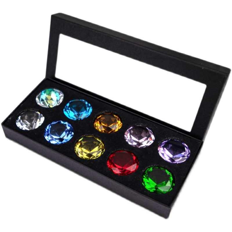 4cm Colored Crystal Glass Diamond Set – Children's Toy Gems & Photography Props, Display Case Decorations