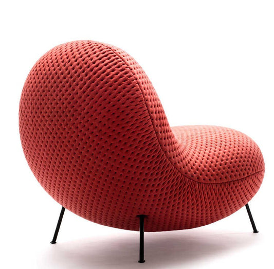 Comfort Designer Lounge Chair, Kidney Bean Shaped Lazy Sofa with 5D Knit Fabric, Modern Single Seat Recliner for Living Room Bedroom Balcony