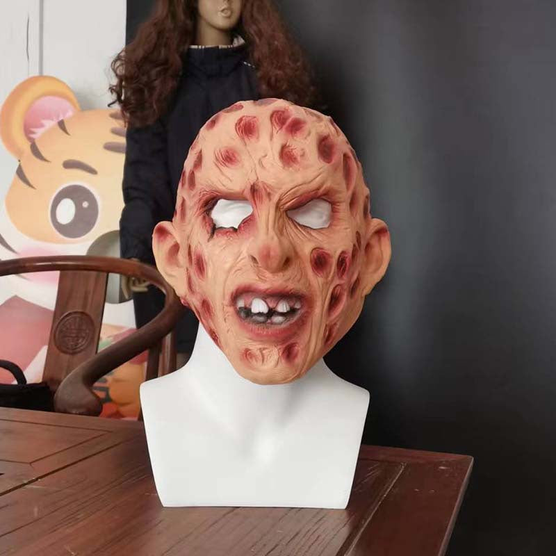 Zombie Latex Mask C – Rotten Burned Head Horror Mask for Halloween, Undead Movie & Biohazard Cosplay