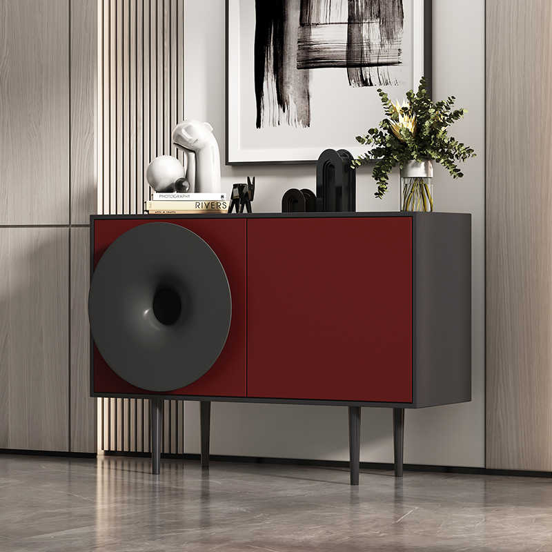 Modern Luxury Designer Solid Wood Entryway Sideboard, Creative Accent Buffet Cabinet for Living Room & Hallway